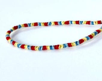 Friendship Bracelet - Primary Colors - Single Knotted