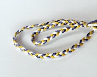 Parent Child Friendship Bracelet 2-Pack - Periwinkle Gold White - Braids