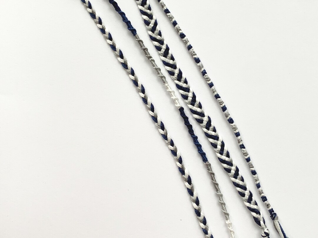 Friendship Bracelet 4pack Navy Gray White Different Etsy