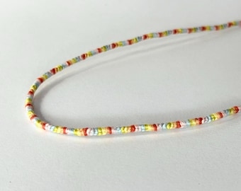 Friendship Necklace - Pastel Rainbow - Single Knotted
