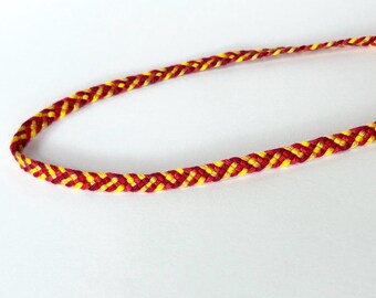 Friendship Necklace - Red and Gold - Big Band Weave