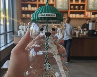 NEW Starbucks Barista Bear Cup Limited Edition Glass Great Quality SHIPS FAST