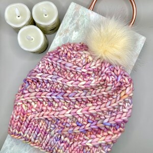 Hand Knit Merino Wool Beanie with Pom Pom - Made to Order