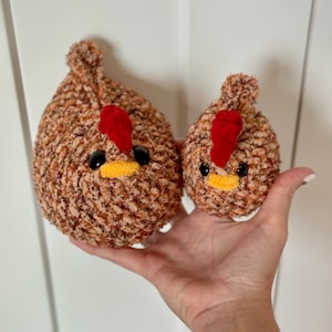 Chili Chicken Plushies Mini or Large Amigurumi Stuffie Stuffed Animal Crochet MADE TO ORDER