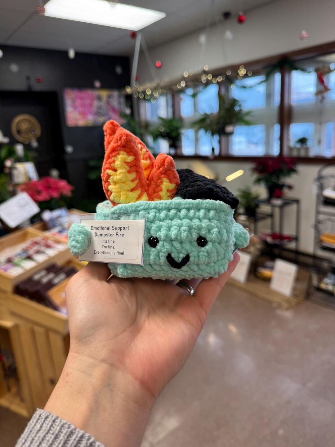 Emotional Support Dumpster Fire Crochet Plushie MADE TO ORDER - Etsy