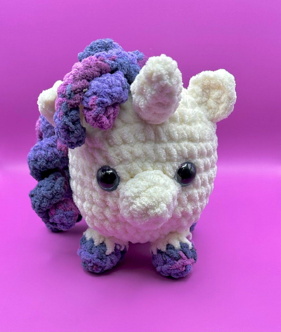 Unicorn Crochet Amigurumi Plushie Ready to Ship - Etsy