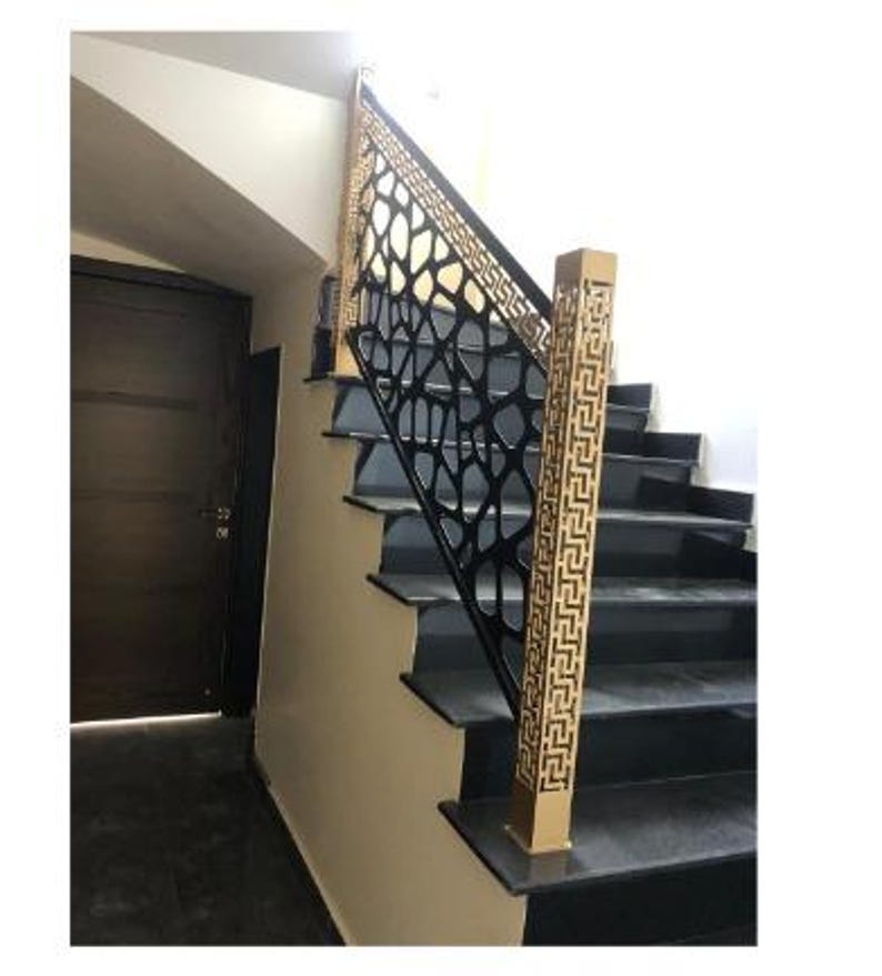 Greek Style Railing Modern Cellular Greek-key Stair Railing Design Files (svg, Dxf, Ai, Pdf ...
