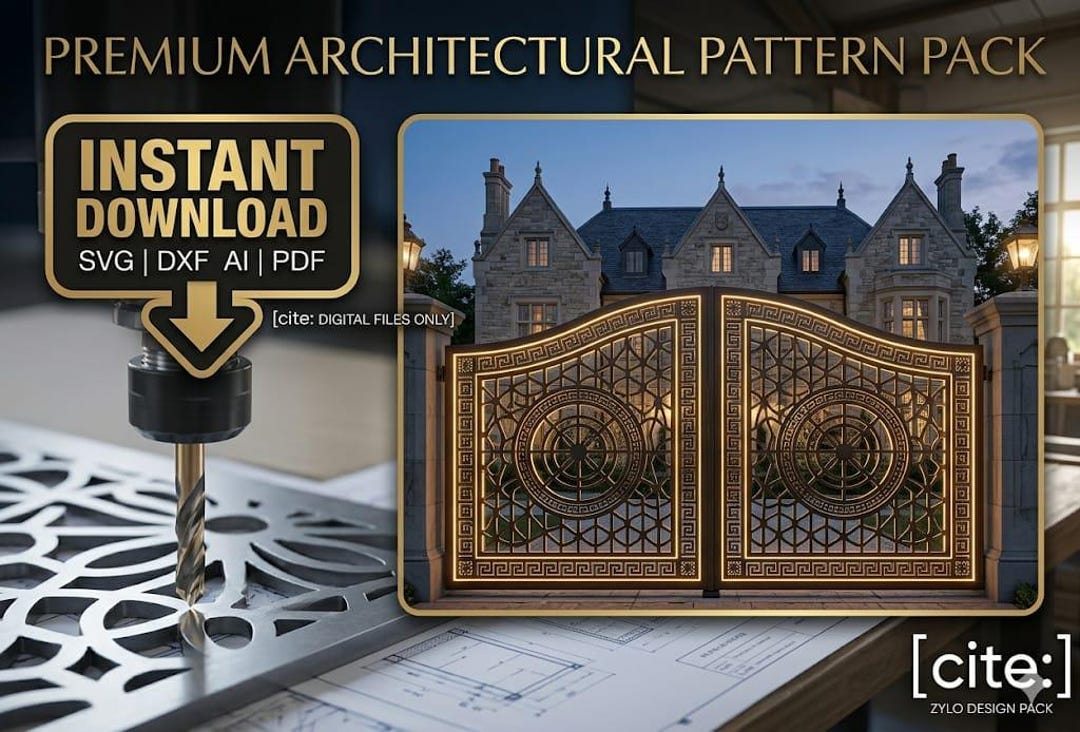 CNC Gate Design Bundle DXF SVG, Bio-organic Geometric Entrance Patterns ...