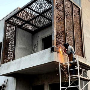 Islamic Geometric Screen CNC Plasma Cut File, Balcony Privacy Panel (dxf svg ai pdf