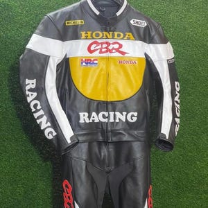 Inspired Honda CBR Racing Leather Suit - Motorobike Leather Racing Suit - Custom Biker Gifts