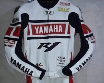 Inspired Yamaha Racing Leather Suit - Motorobike Leather Racing Suit - Custom MotoGP Biker Gifts