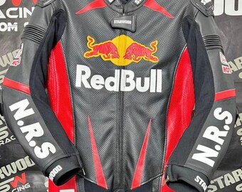 Inspired Redbull Leather Racing Suit - Motorobike Leather Racing Suit - Custom MotoGP Biker Gifts