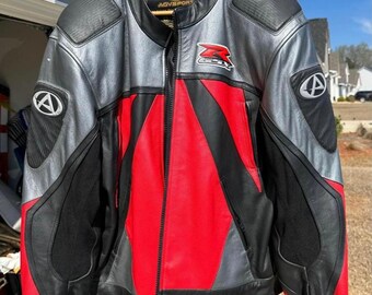 Inspired Suzuki Gsxr Leather Racing Jacket – Motorbike Racing Jacket - Custom Tailored Biker Gifts