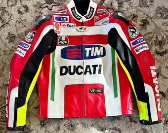 Inspired Ducati Leather Racing Jacket – Motorbike Racing Jacket - Custom Tailored Biker Gifts