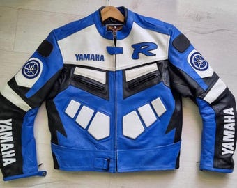 Inspired Yamaha Leather Racing Jacket – 90s Style Motorcycle Jacket
