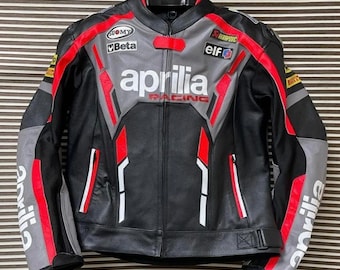 Inspired Aprilia Leather Racing Jacket – Motorbike Racing Jacket - Custom Tailored Biker Gifts