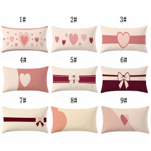 Fodera per cuscino lombare a forma di fiocco e cuore, federa romantica per cuscino decorativo, fodera per cuscino carina, fodera per cuscino singolo - personalizzabile