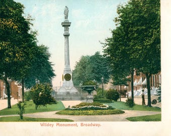 Vintage Postcard, Baltimore, Maryland, Wildey Monument on Broadway