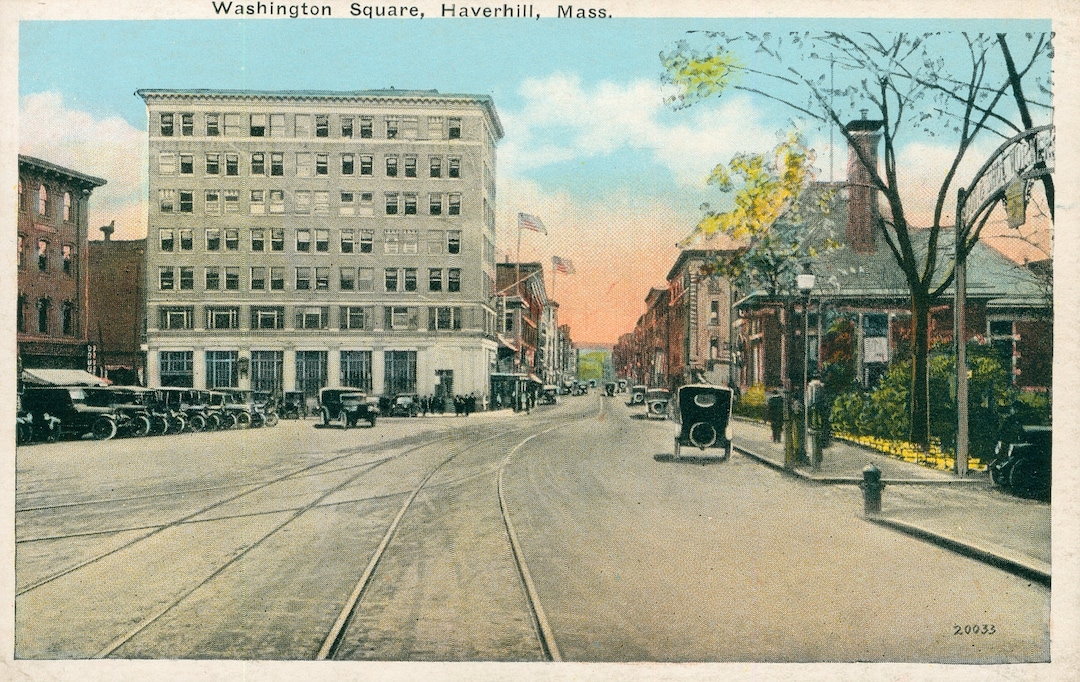 Vintage Postcard, Haverhill, Massachusetts, Washington Square, Ca 1920 Etsy