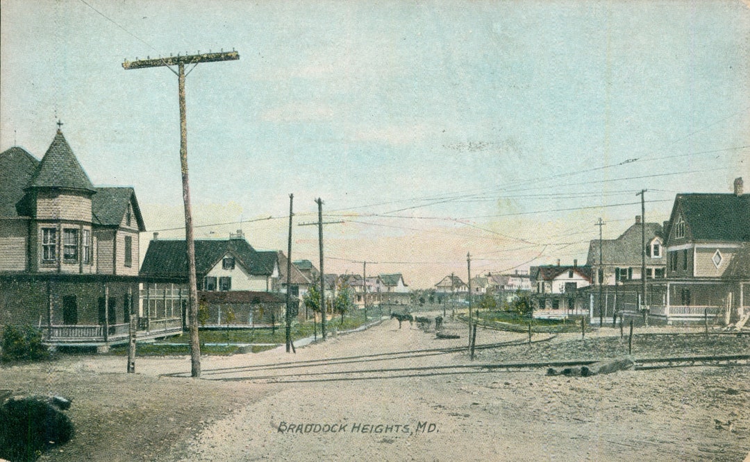 Vintage Postcard Braddock Heights Maryland Downtown Etsy
