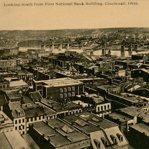Vintage Postcard, Cincinnati, Ohio, Skyline from First National Bank Building