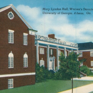Linen Postcard, Athens, Georgia, University of Georgia, Womens Dormitory