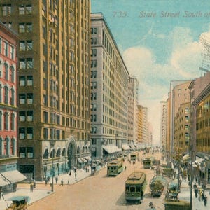 Vintage Postcard, Chicago, Illinois, State Street, South of Lake