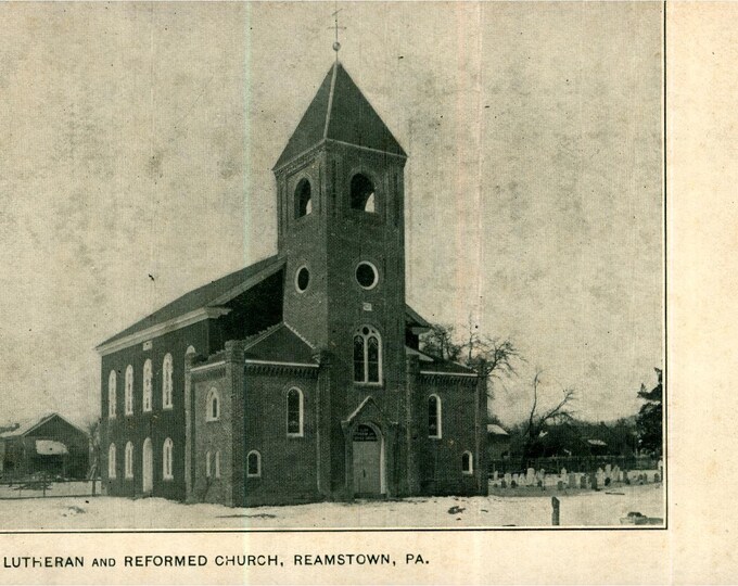 Vintage Postcard Reamstown Pennsylvania Salems Lutheran and Etsy