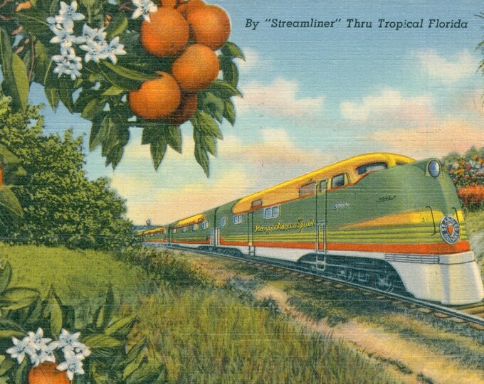 Linen Postcard, Railroad 