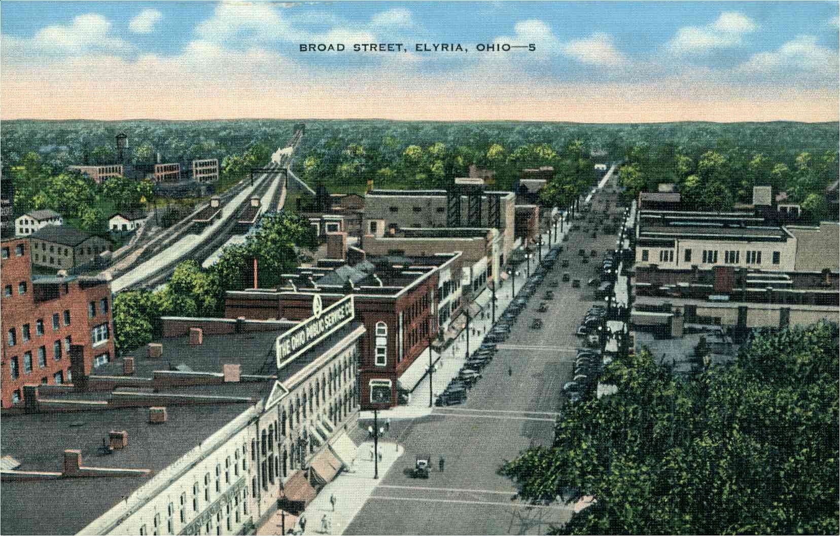 Paper & Party Supplies Paper Linen Postcard ca 1940 Birds Eye View of