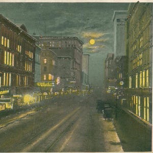 Vintage Postcard, Chicago, Illinois, State Street at Night, ca 1910