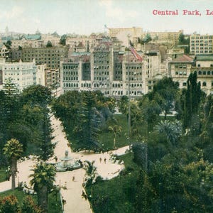 Vintage Postcard, Los Angeles, California, View of Central Park