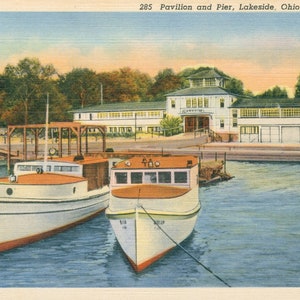 Vintage Linen Postcard Steamer City of Cleveland III Postcard 