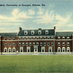 Linen Postcard, Athens, Georgia, University of Georgia, Boys Dormitory