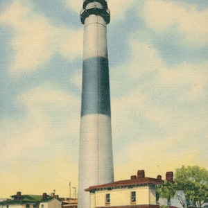 Linen Postcard, Atlantic City, New Jersey, Absecon Lighthouse