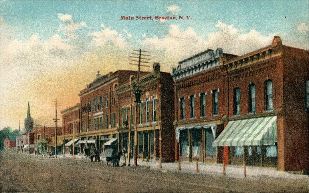 Vintage Postcard, Brocton, New York, View of Main Street, Ca 1910 Etsy