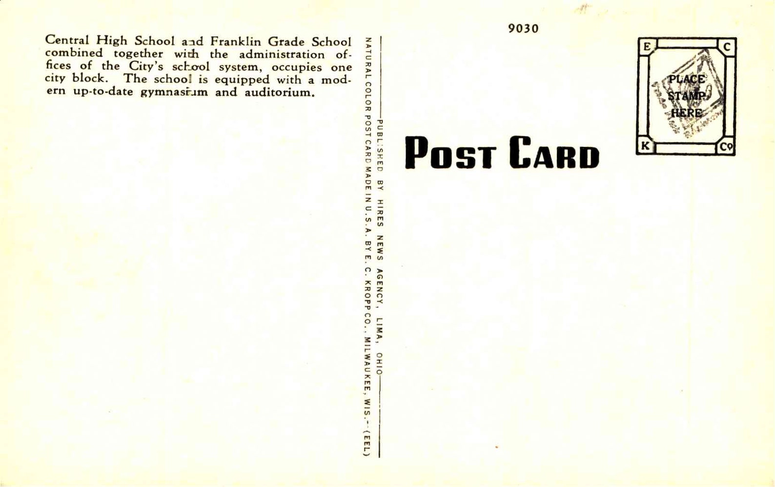 Linen Postcard Lima Ohio Lima Central High School Ca 1940 | Etsy