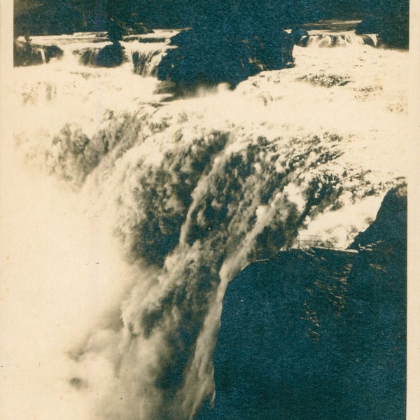 Vintage Real Photo Postcard, Twin Falls, Idaho, Shoshone Falls, ca 1930