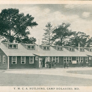 Vintage Postcard, Baltimore, Maryland, Camp Holabird YMCA Building, ca 1920