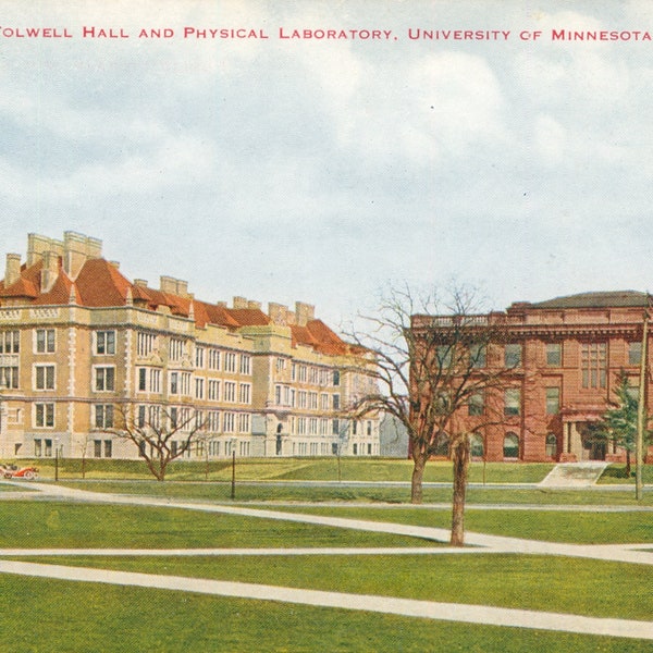 Vintage Postcard, Minneapolis, Minnesota, University of Minnesota, Folwell Hall and Lab, ca 1910