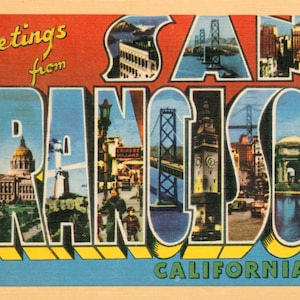 Cartão postal digital, Saudações de São Francisco, Golden Gate, Carta grande