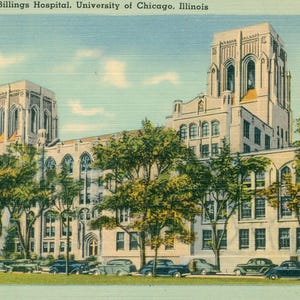 Linen Postcard, Chicago, Illinois, Billings Hospital, University of Chicago