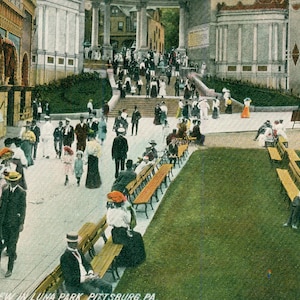 Vintage Postcard, Pittsburgh, Pennsylvania, View in Luna Park, ca 1910