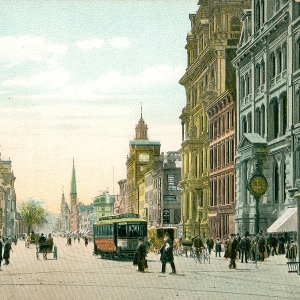 Vintage Postcard, Hartford, Connecticut, Main Street Looking South, NICE