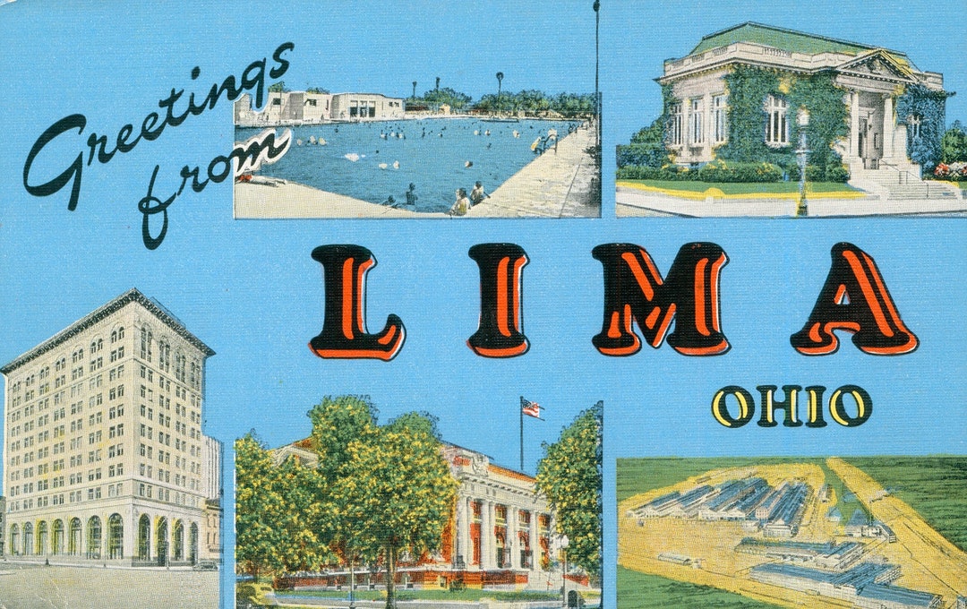 Linen Postcard, Greetings From Lima, Ohio, Lima Locomotive Works, Large ...