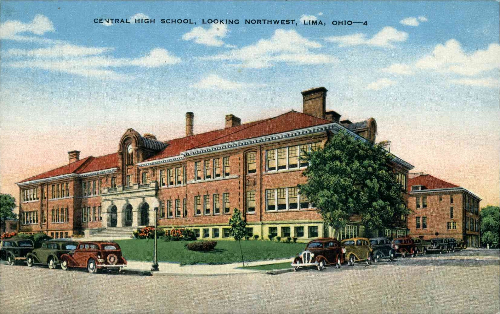 Linen Postcard Lima Ohio Lima Central High School Ca 1940 Etsy