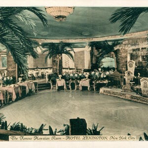 Linen Postcard, New York City, Hotel Lexington, The Hawaiian Room