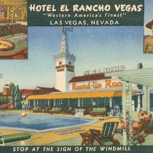 Linen Postcard, Las Vegas, Nevada, Hotel El Rancho Vegas