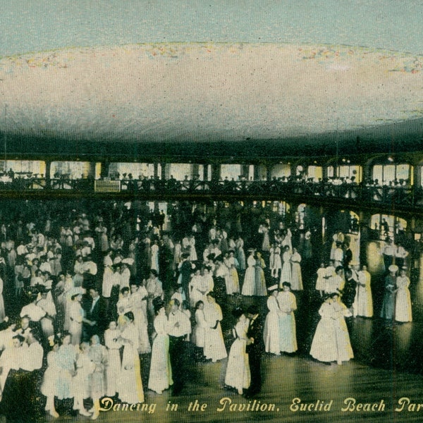 Vintage Postcard, Cleveland, Ohio, Euclid Beach Park, Dancing in the Pavilion