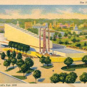 Linen Postcard, New York City, 1939 Worlds Fair, The Textile Building